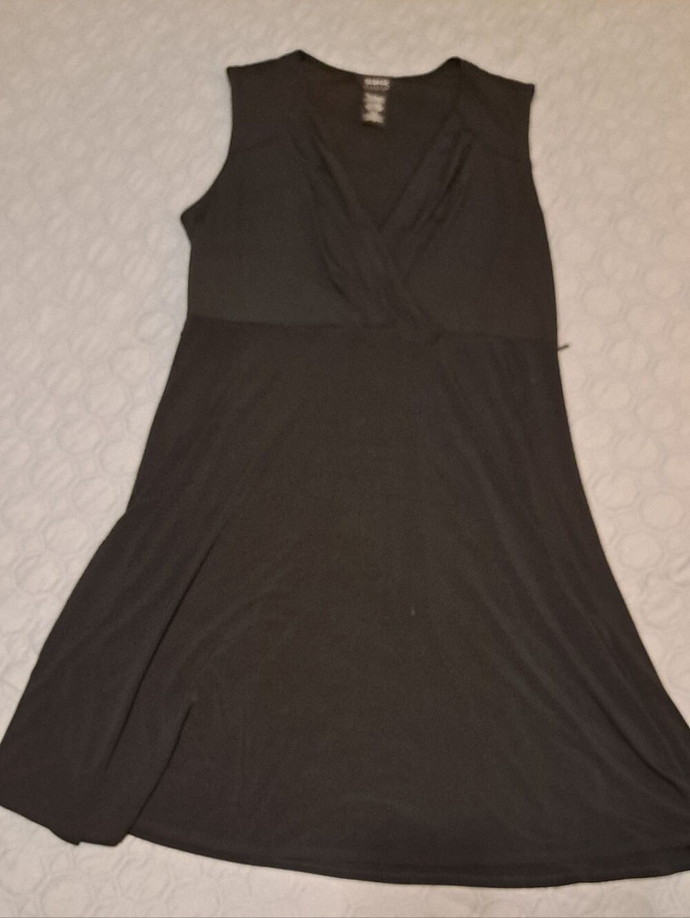 George Stretch Sleeveless Black V-Neck Women's Dress Polyester Sz XXL